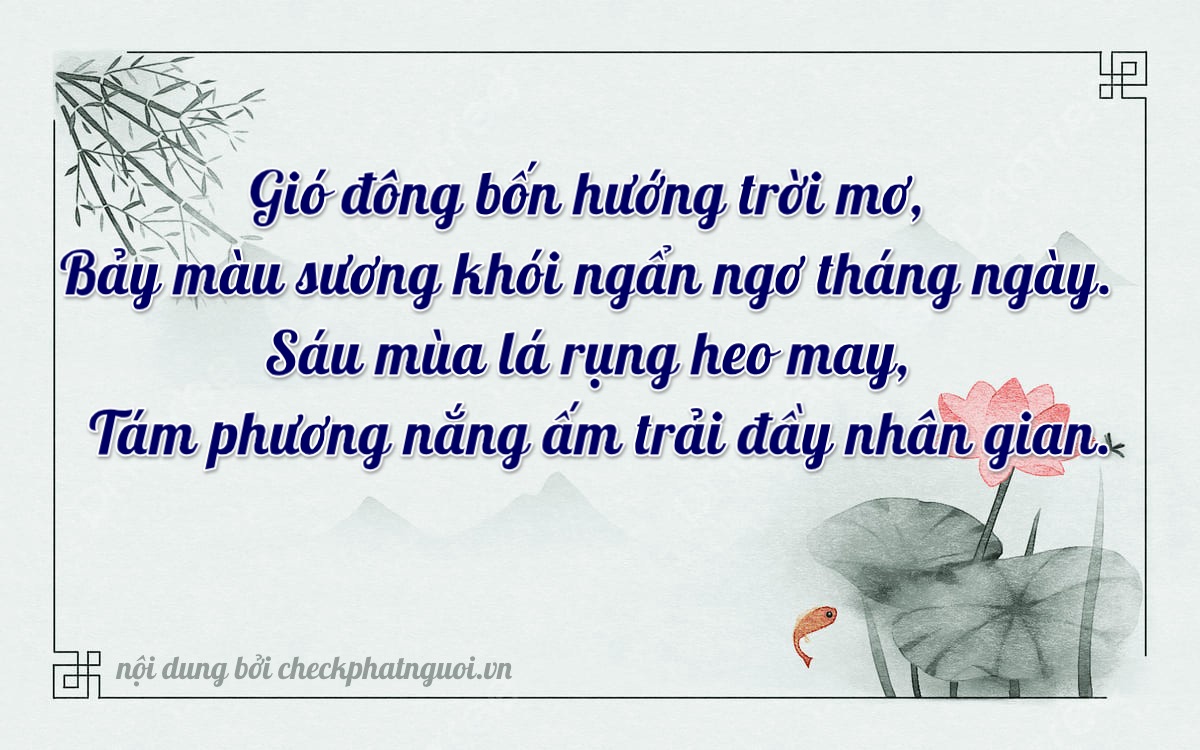 Bài thơ ý nghĩa cho <b>biển số 17A-46798</b> tại website checkphatnguoi.vn