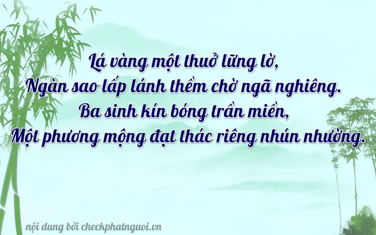 Bài thơ ý nghĩa cho <b>biển số 17A-47381</b> tại website checkphatnguoi.vn