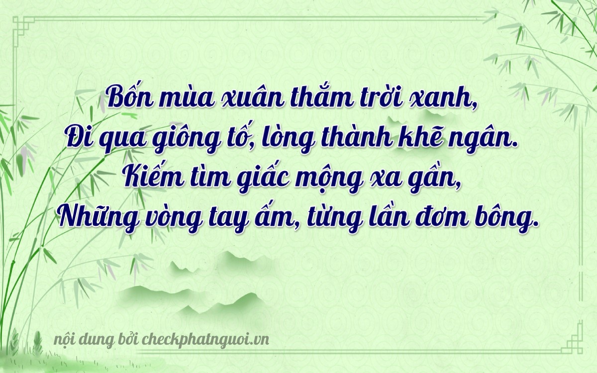 Bài thơ ý nghĩa cho <b>biển số 17A-47631</b> tại website checkphatnguoi.vn