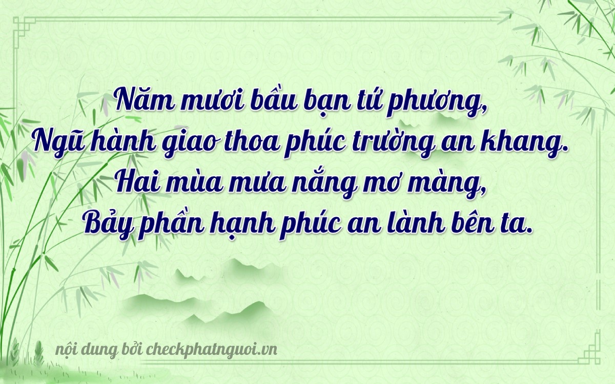 Bài thơ ý nghĩa cho <b>biển số 17A-50247</b> tại website checkphatnguoi.vn