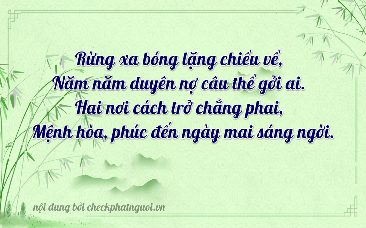 Bài thơ ý nghĩa cho <b>biển số 17A-51886</b> tại website checkphatnguoi.vn
