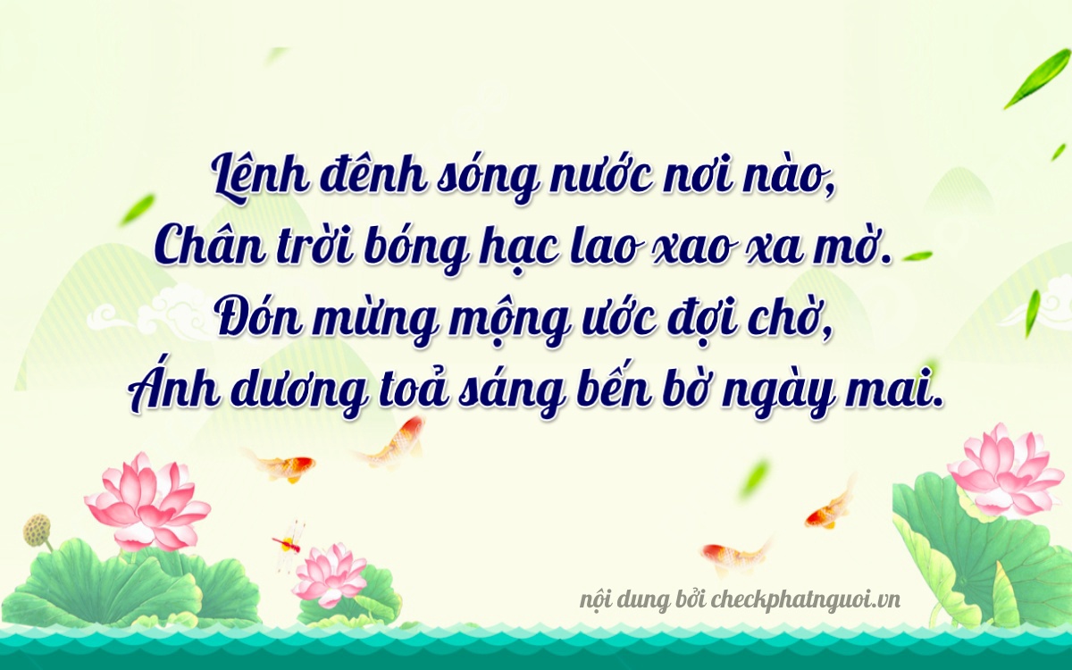 Bài thơ ý nghĩa cho <b>biển số 17A-58662</b> tại website checkphatnguoi.vn