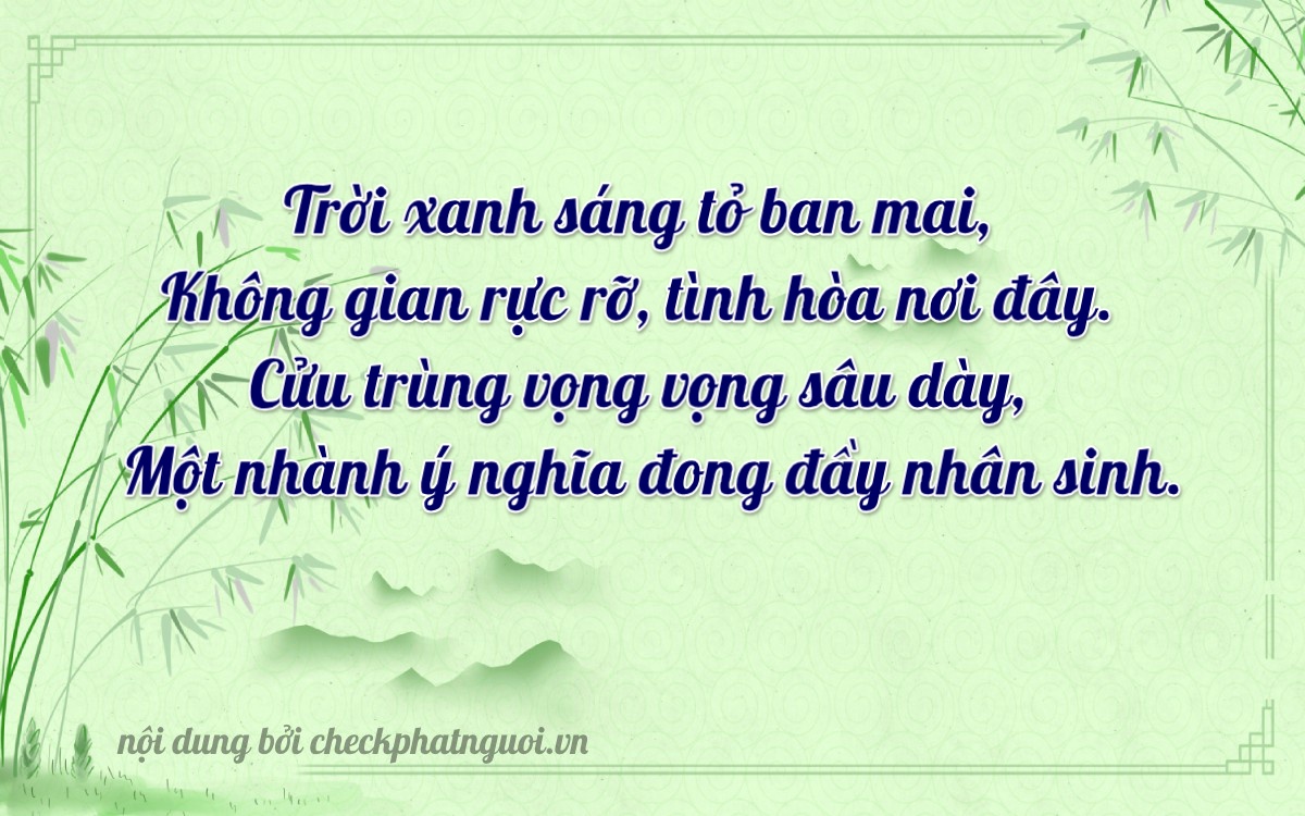 Bài thơ ý nghĩa cho <b>biển số 17AC-00903</b> tại website checkphatnguoi.vn