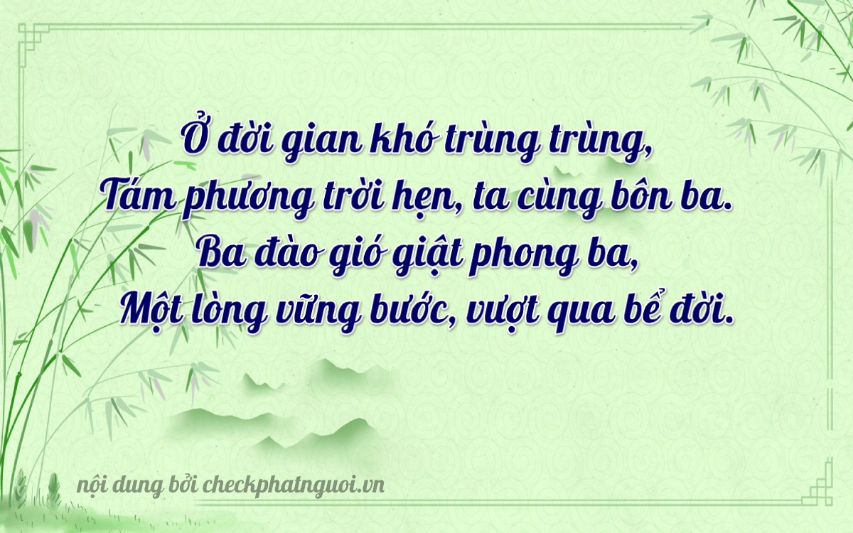 Bài thơ ý nghĩa cho <b>biển số 17AC-08331</b> tại website checkphatnguoi.vn
