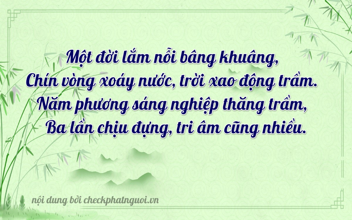 Bài thơ ý nghĩa cho <b>biển số 17AL-00153</b> tại website checkphatnguoi.vn