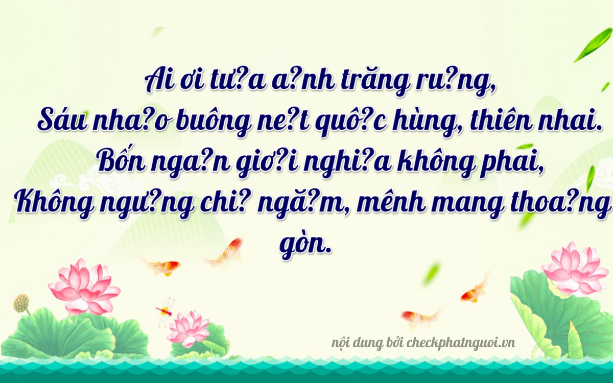 Bài thơ ý nghĩa cho <b>biển số 17B-01006</b> tại website checkphatnguoi.vn