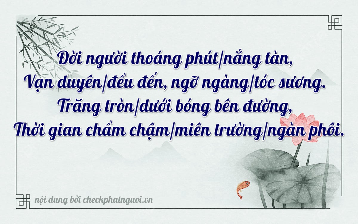 Bài thơ ý nghĩa cho <b>biển số 17B-02688</b> tại website checkphatnguoi.vn