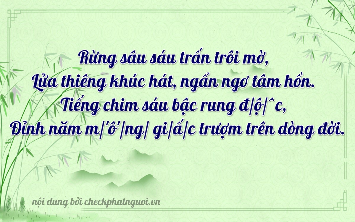 Bài thơ ý nghĩa cho <b>biển số 17B2-60606</b> tại website checkphatnguoi.vn