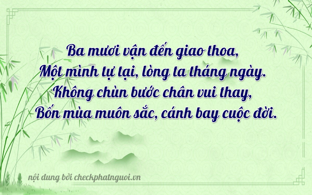 Bài thơ ý nghĩa cho <b>biển số 17B3-31054</b> tại website checkphatnguoi.vn