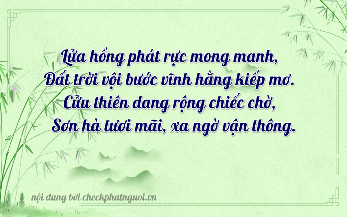Bài thơ ý nghĩa cho <b>biển số 17B4-22591</b> tại website checkphatnguoi.vn