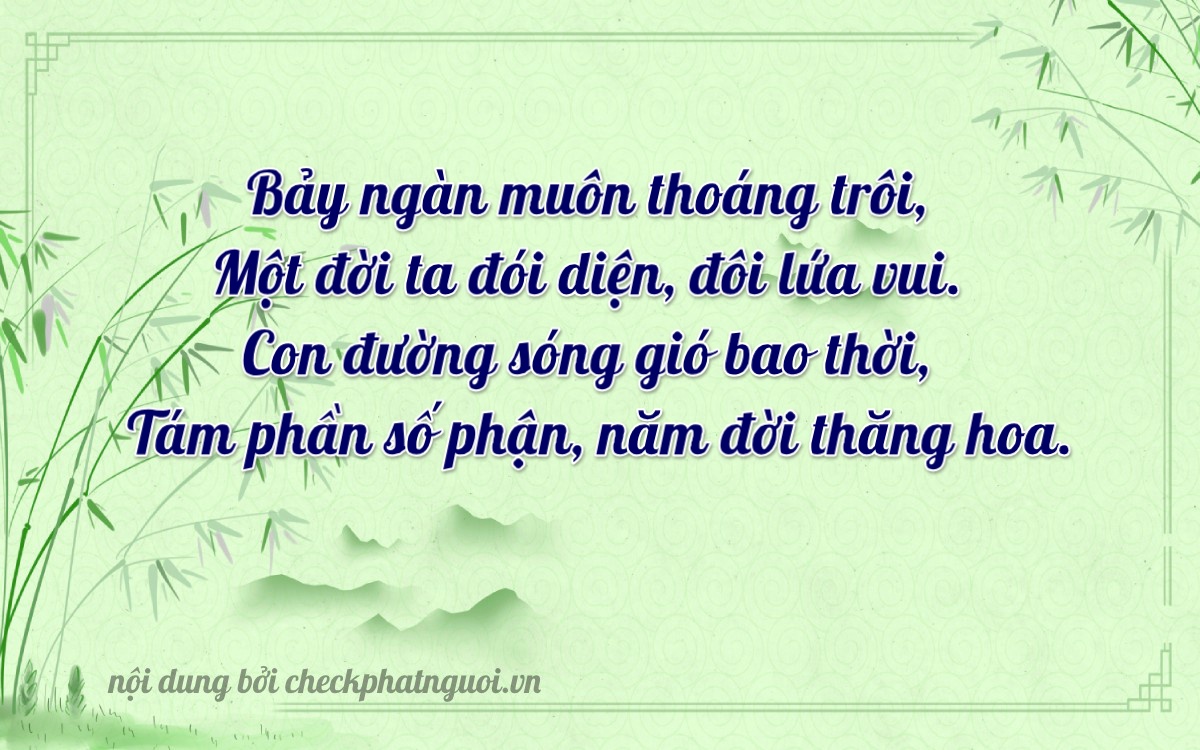 Bài thơ ý nghĩa cho <b>biển số 17B4-71185</b> tại website checkphatnguoi.vn