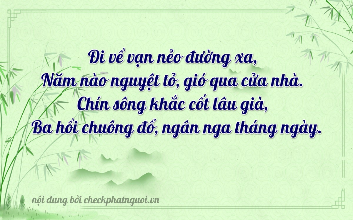 Bài thơ ý nghĩa cho <b>biển số 17B5-29293</b> tại website checkphatnguoi.vn