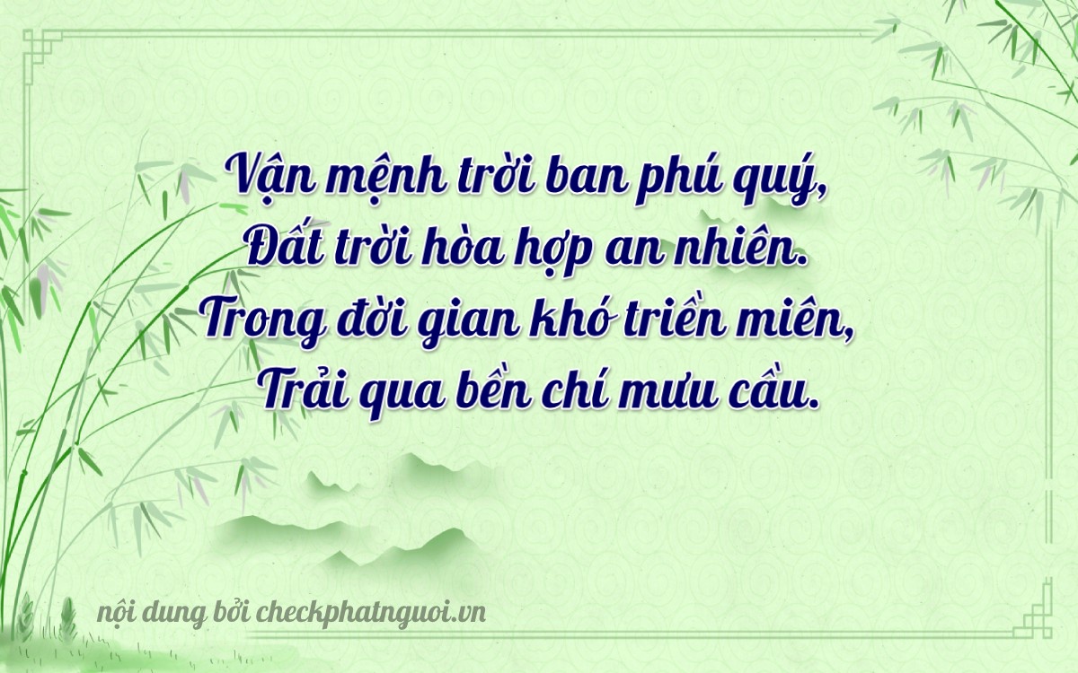 Bài thơ ý nghĩa cho <b>biển số 17B7-52468</b> tại website checkphatnguoi.vn