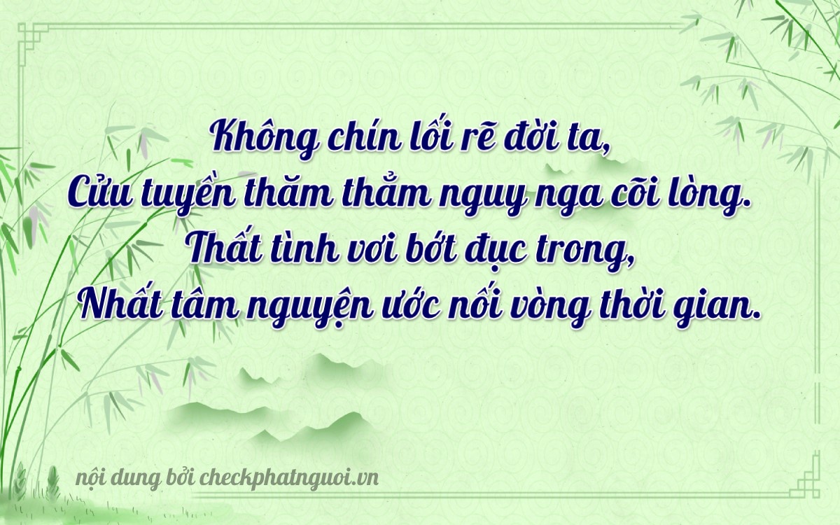 Bài thơ ý nghĩa cho <b>biển số 17B8-09971</b> tại website checkphatnguoi.vn