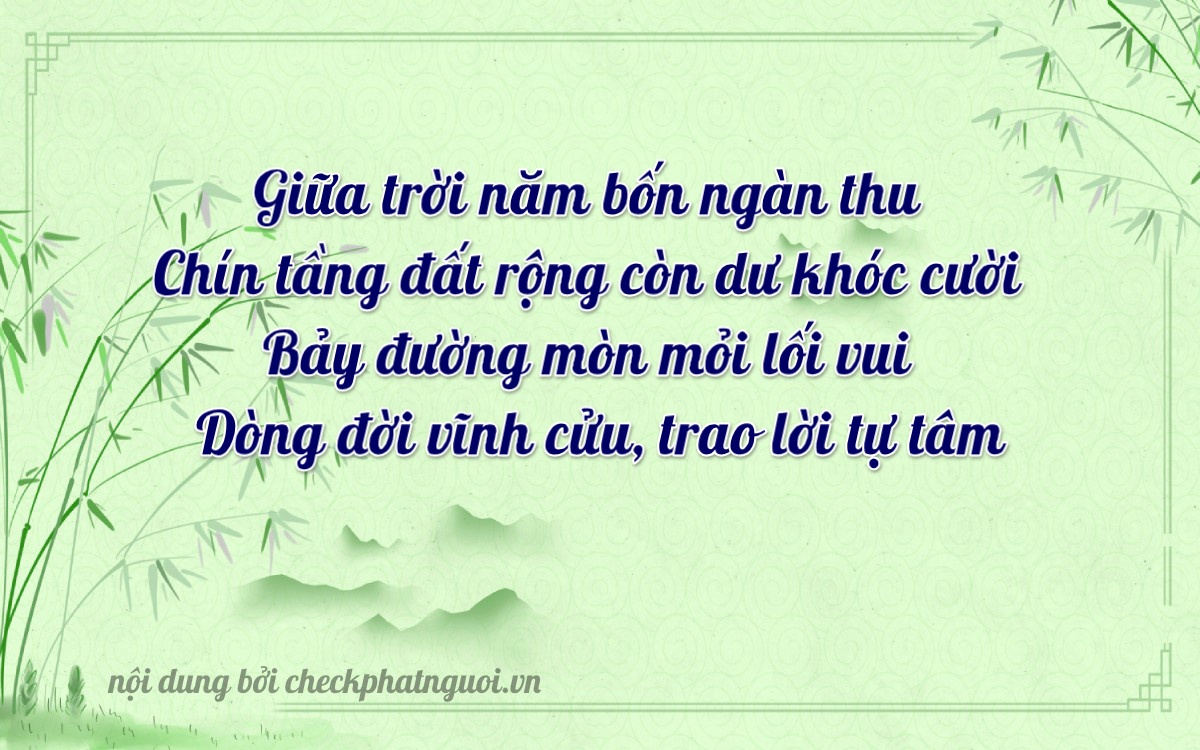 Bài thơ ý nghĩa cho <b>biển số 17B8-54977</b> tại website checkphatnguoi.vn