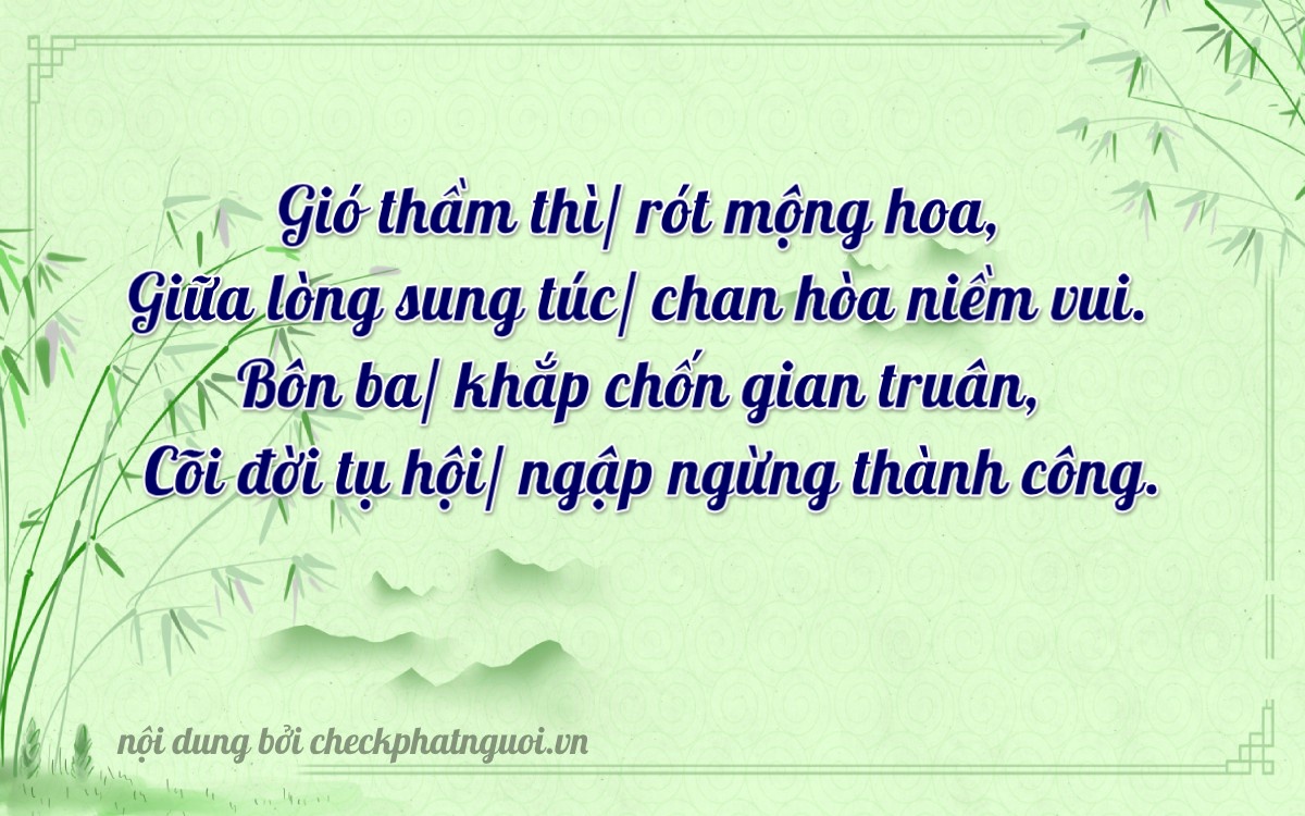 Bài thơ ý nghĩa cho <b>biển số 17B9-48315</b> tại website checkphatnguoi.vn