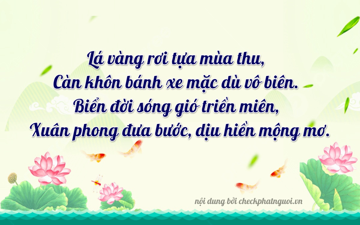 Bài thơ ý nghĩa cho <b>biển số 17C-03874</b> tại website checkphatnguoi.vn
