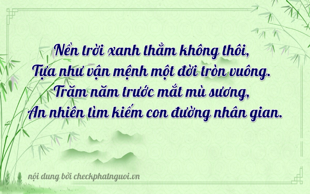 Bài thơ ý nghĩa cho <b>biển số 17C-21696</b> tại website checkphatnguoi.vn