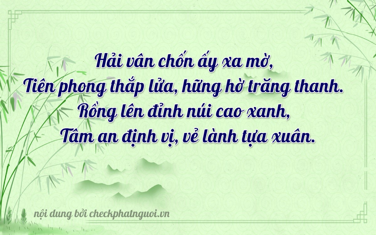Bài thơ ý nghĩa cho <b>biển số 17H-01266</b> tại website checkphatnguoi.vn