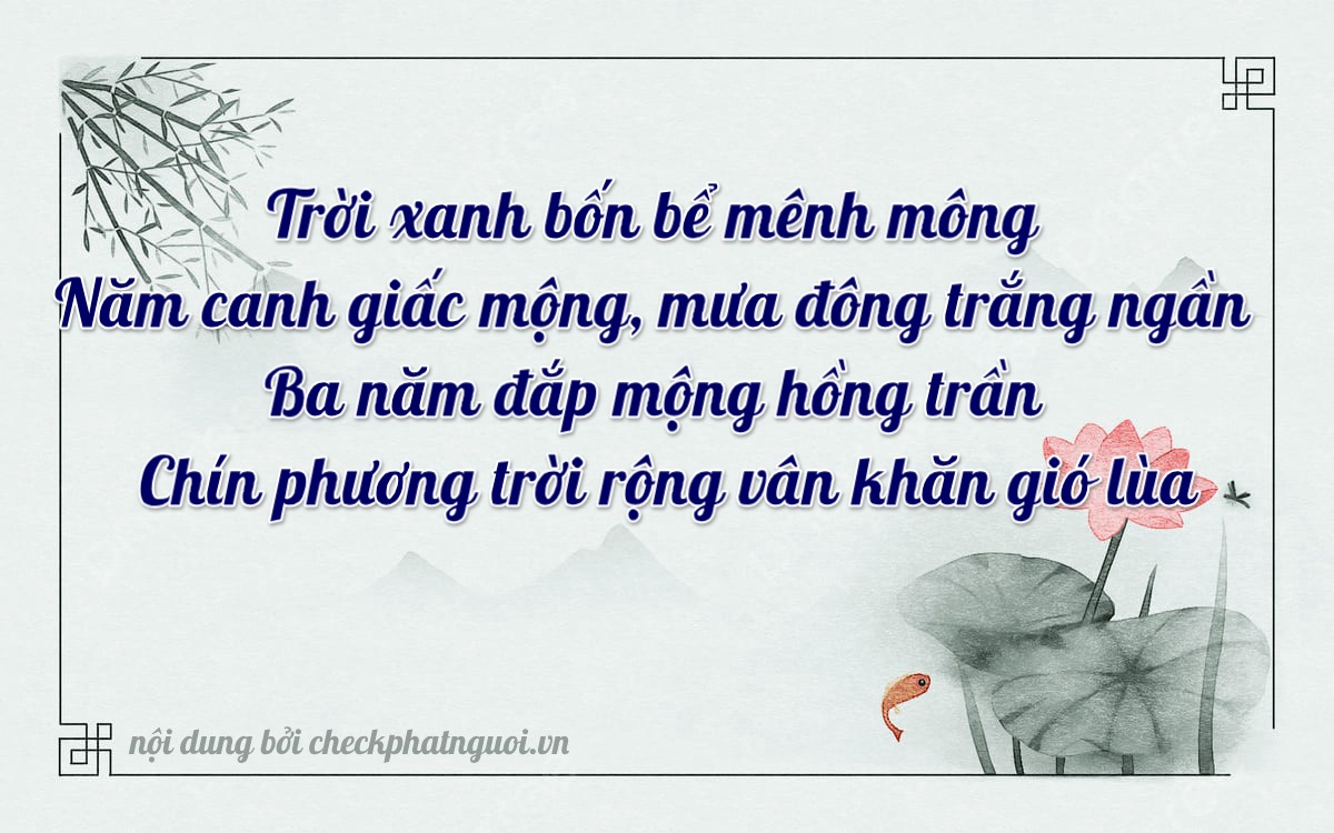 Bài thơ ý nghĩa cho <b>biển số 17K-4539</b> tại website checkphatnguoi.vn