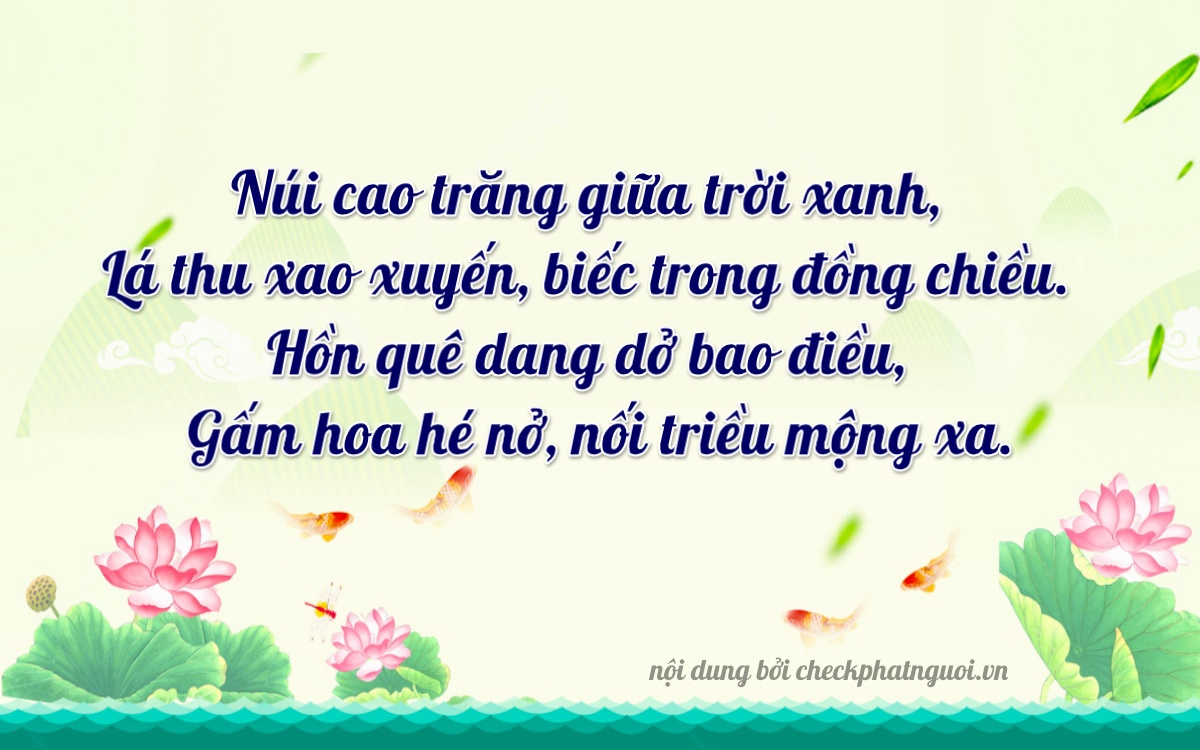 Bài thơ ý nghĩa cho <b>biển số 18190</b> tại website checkphatnguoi.vn