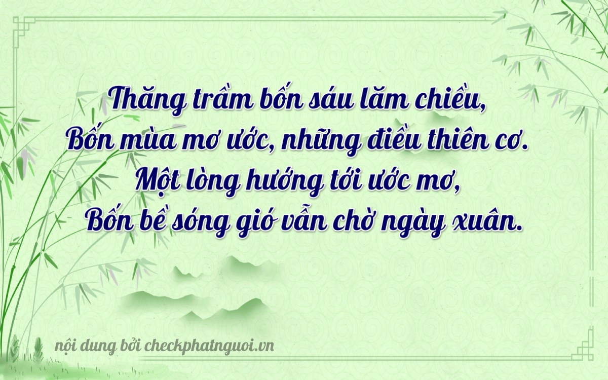 Bài thơ ý nghĩa cho <b>biển số 18A-46144</b> tại website checkphatnguoi.vn