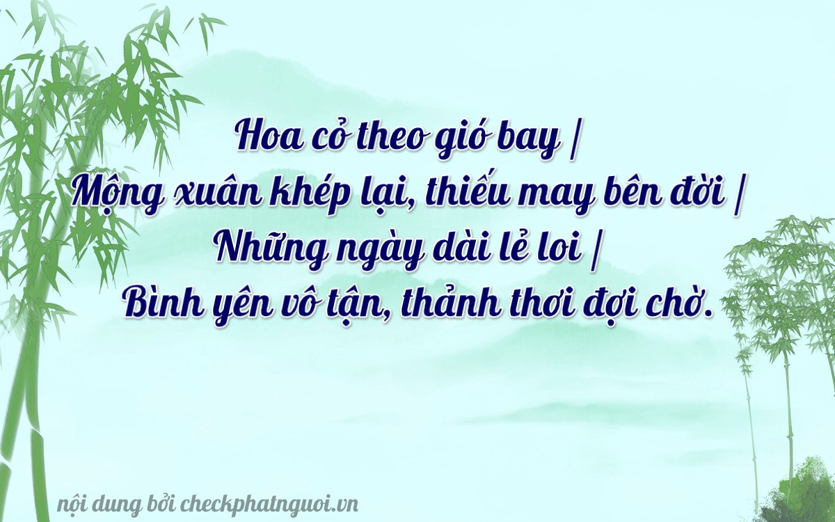 Bài thơ ý nghĩa cho <b>biển số 18A-48194</b> tại website checkphatnguoi.vn