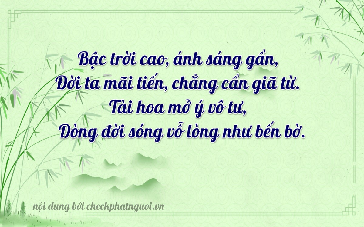 Bài thơ ý nghĩa cho <b>biển số 18AK-03699</b> tại website checkphatnguoi.vn
