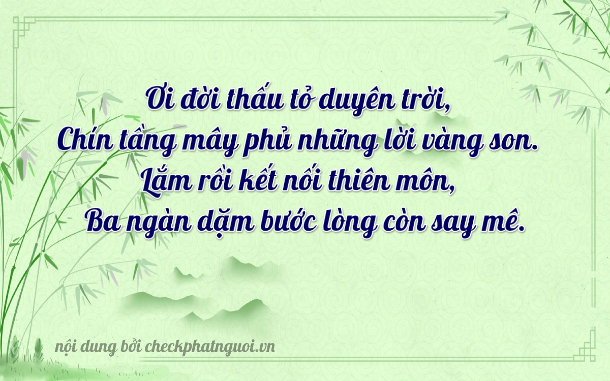 Bài thơ ý nghĩa cho <b>biển số 18B1-04953</b> tại website checkphatnguoi.vn