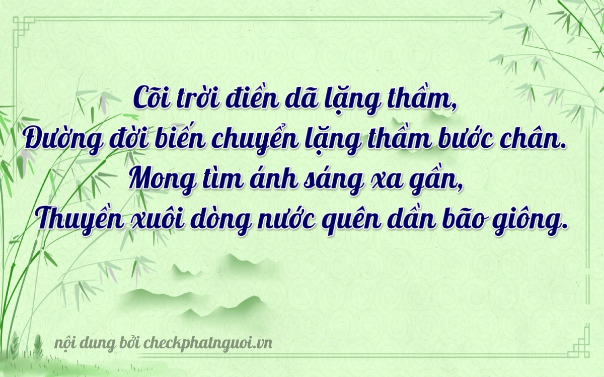 Bài thơ ý nghĩa cho <b>biển số 18B1-13207</b> tại website checkphatnguoi.vn