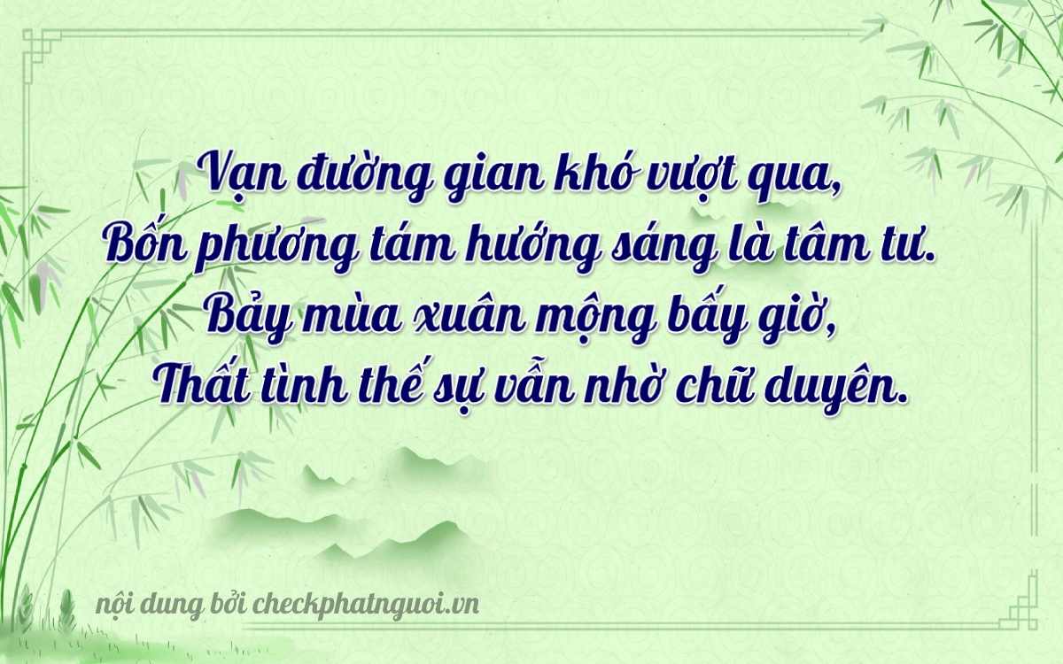 Bài thơ ý nghĩa cho <b>biển số 18B1-29777</b> tại website checkphatnguoi.vn
