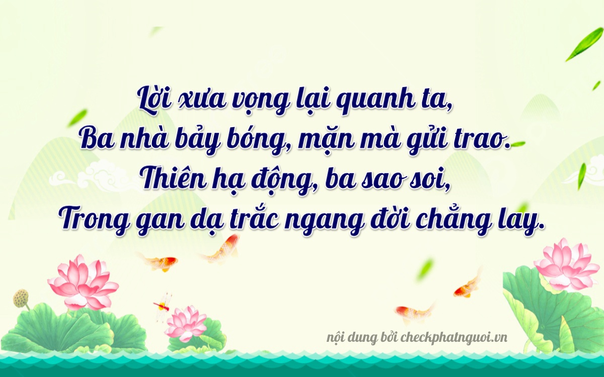 Bài thơ ý nghĩa cho <b>biển số 18B1-35375</b> tại website checkphatnguoi.vn