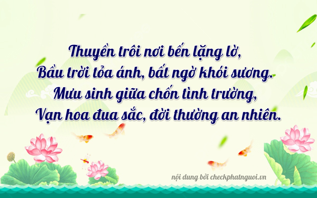 Bài thơ ý nghĩa cho <b>biển số 18B2-68107</b> tại website checkphatnguoi.vn