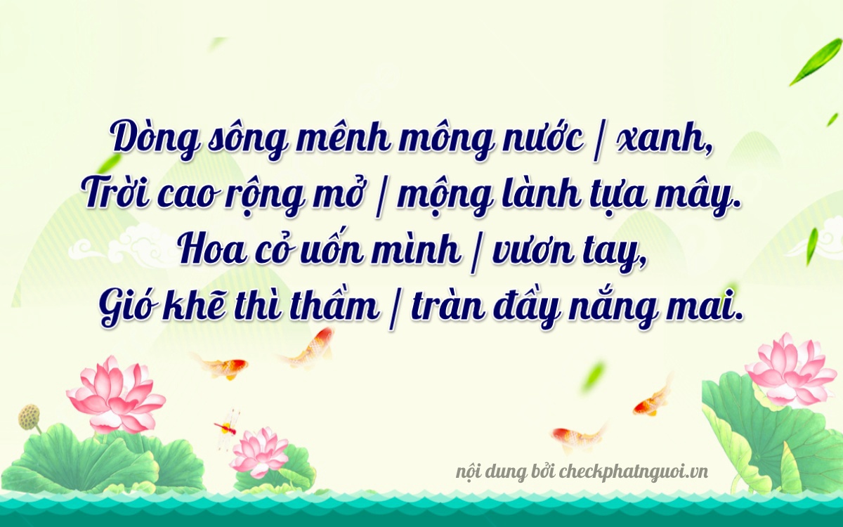 Bài thơ ý nghĩa cho <b>biển số 18B2-98599</b> tại website checkphatnguoi.vn