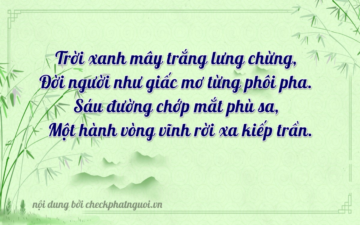 Bài thơ ý nghĩa cho <b>biển số 18B2-99641</b> tại website checkphatnguoi.vn