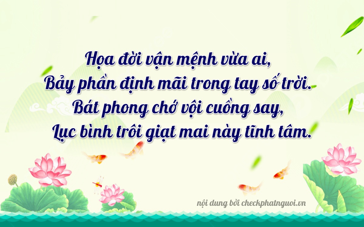 Bài thơ ý nghĩa cho <b>biển số 18F-39768</b> tại website checkphatnguoi.vn