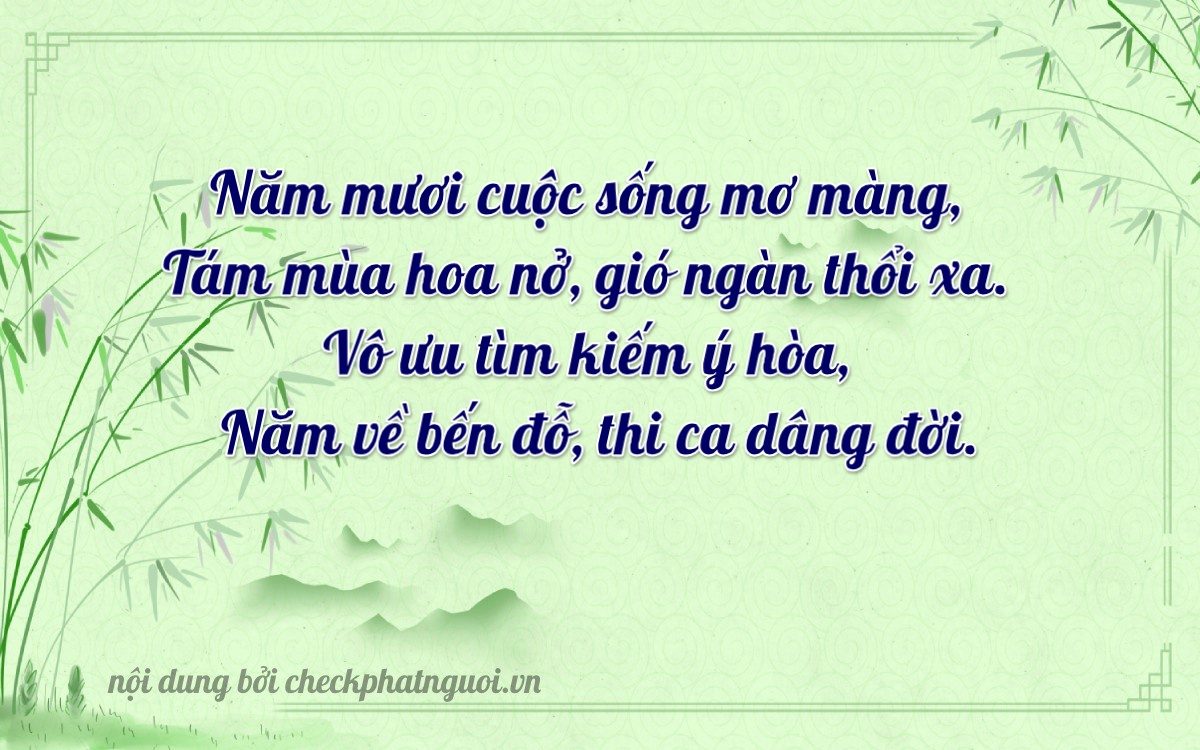 Bài thơ ý nghĩa cho <b>biển số 18K1-50850</b> tại website checkphatnguoi.vn