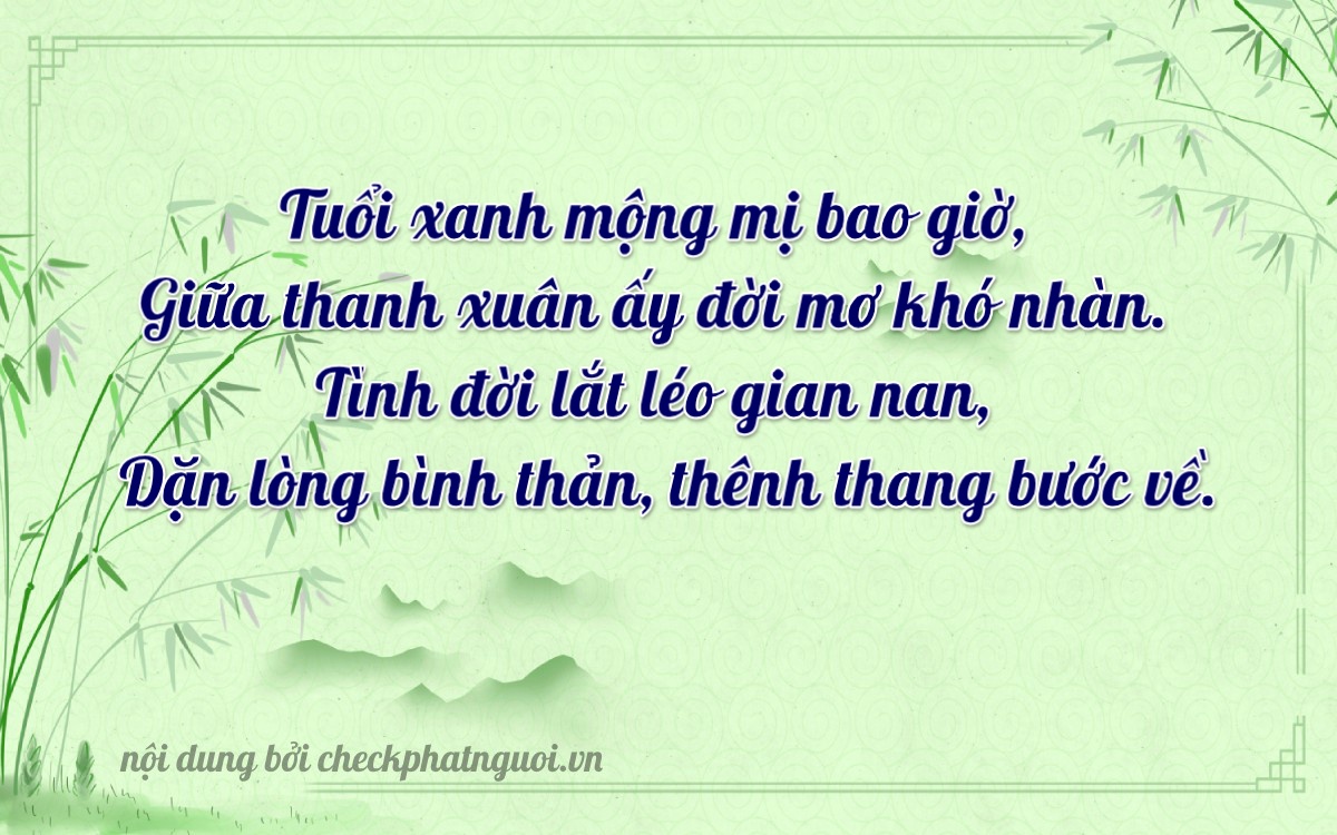 Bài thơ ý nghĩa cho <b>biển số 19A-16351</b> tại website checkphatnguoi.vn