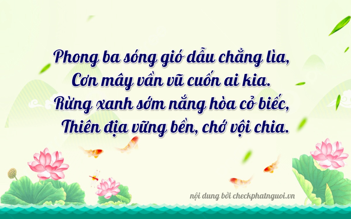 Bài thơ ý nghĩa cho <b>biển số 19A-19109</b> tại website checkphatnguoi.vn