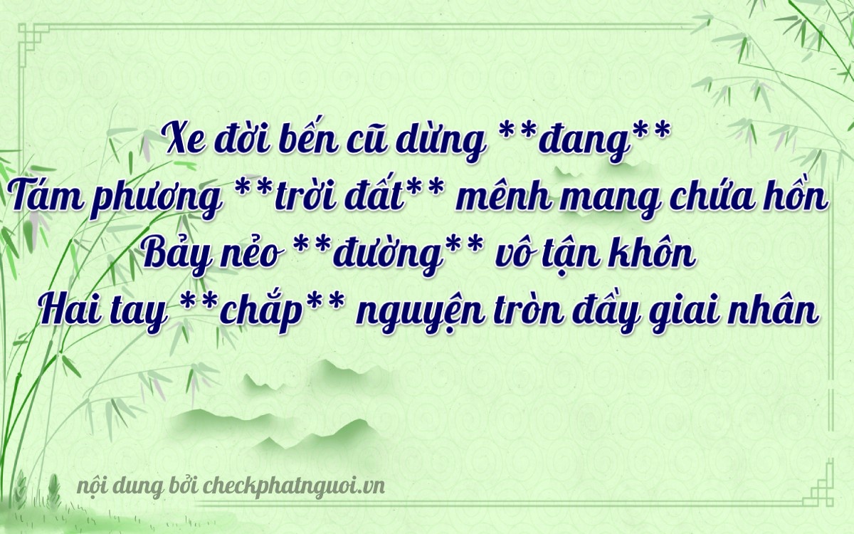 Bài thơ ý nghĩa cho <b>biển số 19A-28726</b> tại website checkphatnguoi.vn