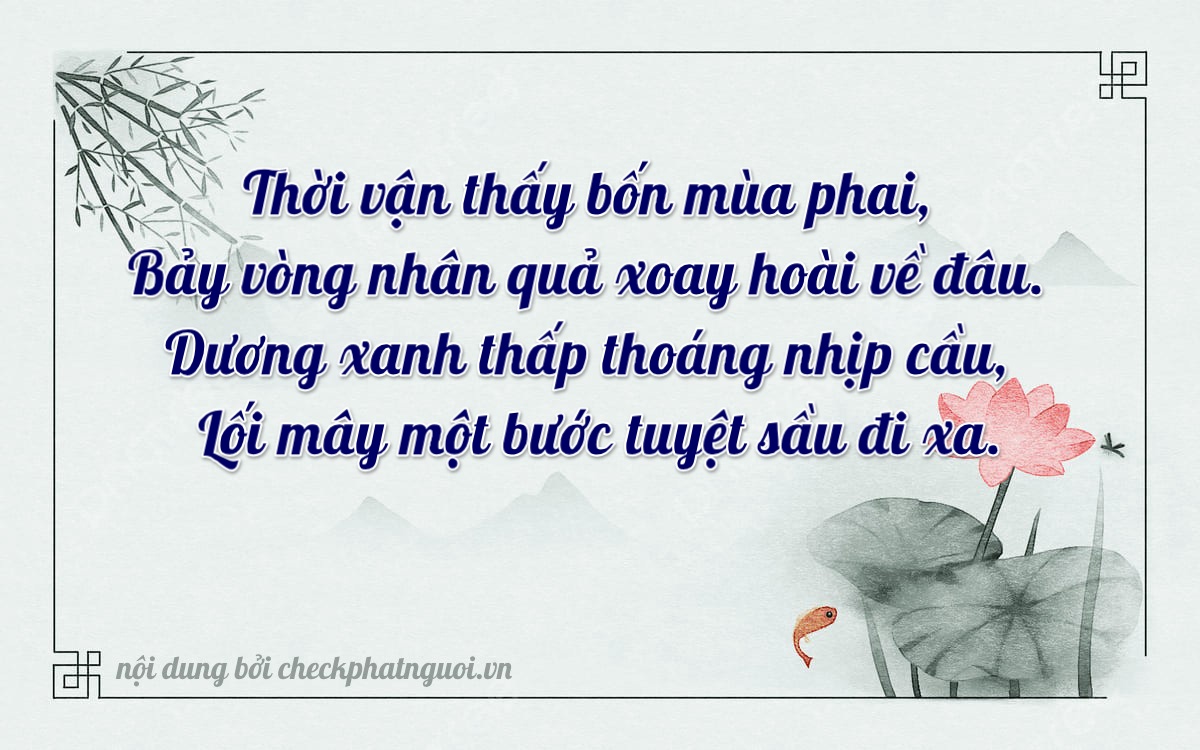 Bài thơ ý nghĩa cho <b>biển số 19A-47161</b> tại website checkphatnguoi.vn