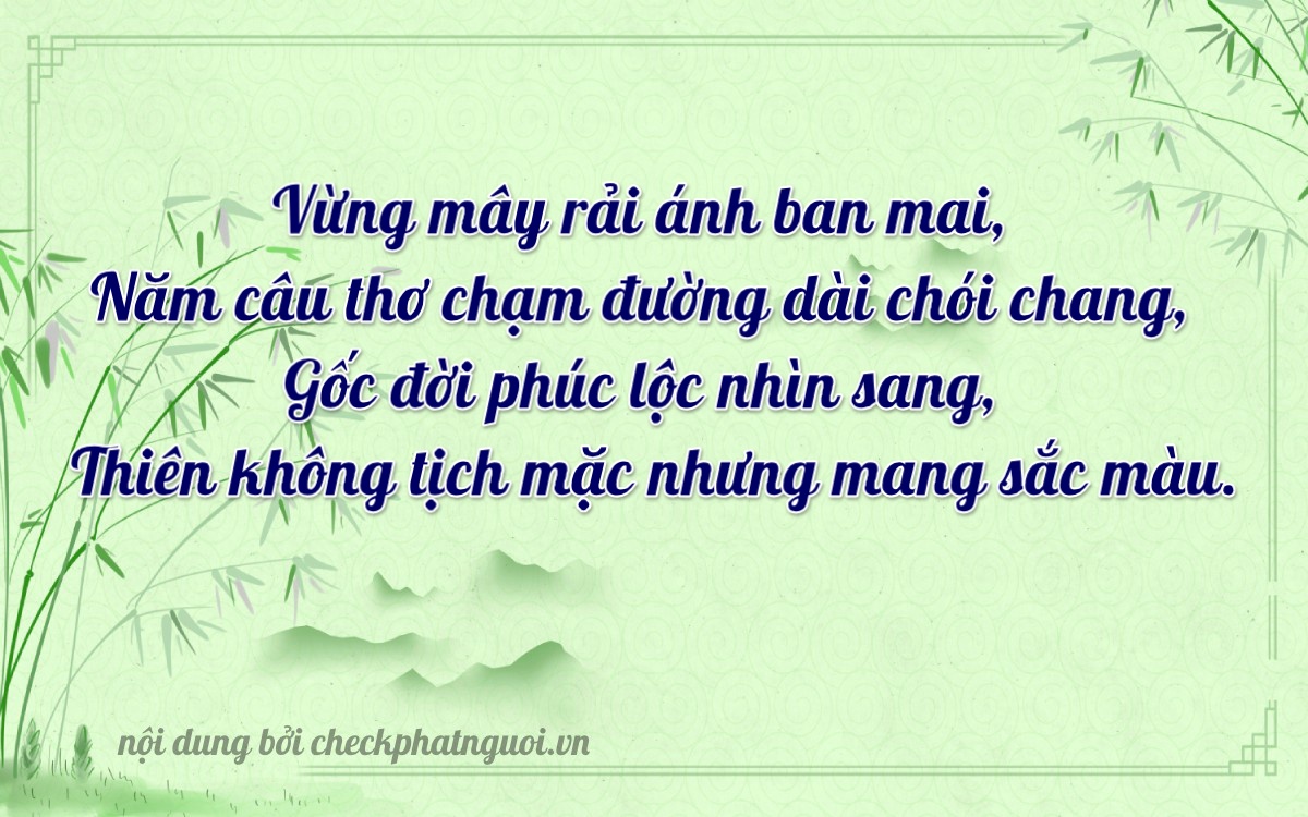 Bài thơ ý nghĩa cho <b>biển số 19AE-00510</b> tại website checkphatnguoi.vn