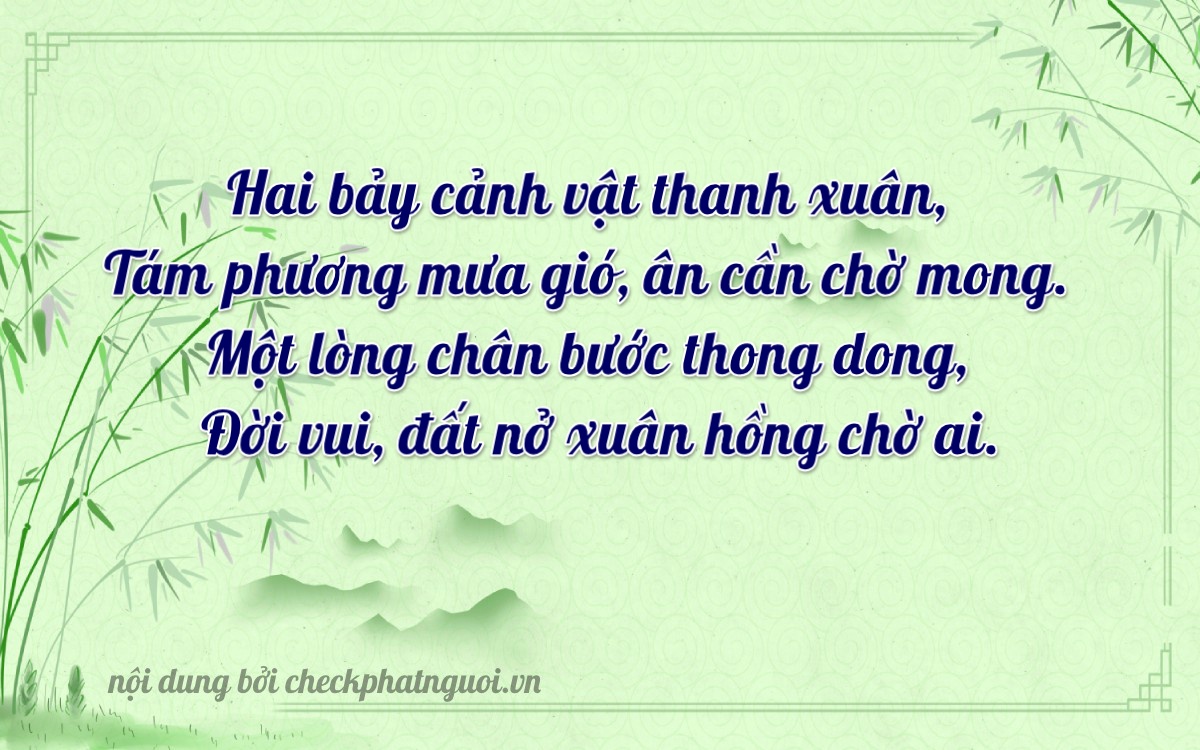 Bài thơ ý nghĩa cho <b>biển số 19AF-02781</b> tại website checkphatnguoi.vn
