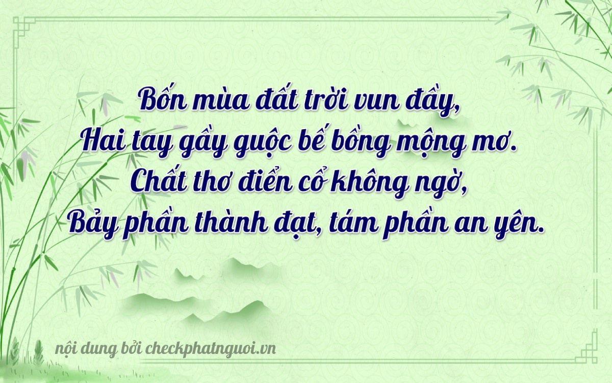 Bài thơ ý nghĩa cho <b>biển số 19F1-42758</b> tại website checkphatnguoi.vn