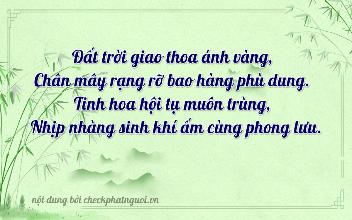 Bài thơ ý nghĩa cho <b>biển số 19G1-06444</b> tại website checkphatnguoi.vn