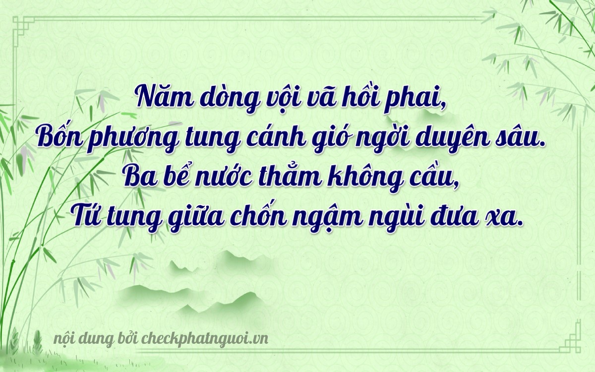 Bài thơ ý nghĩa cho <b>biển số 19G1-53446</b> tại website checkphatnguoi.vn