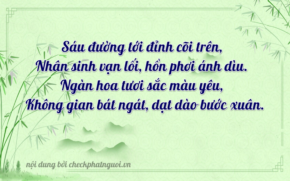 Bài thơ ý nghĩa cho <b>biển số 19H-06160</b> tại website checkphatnguoi.vn