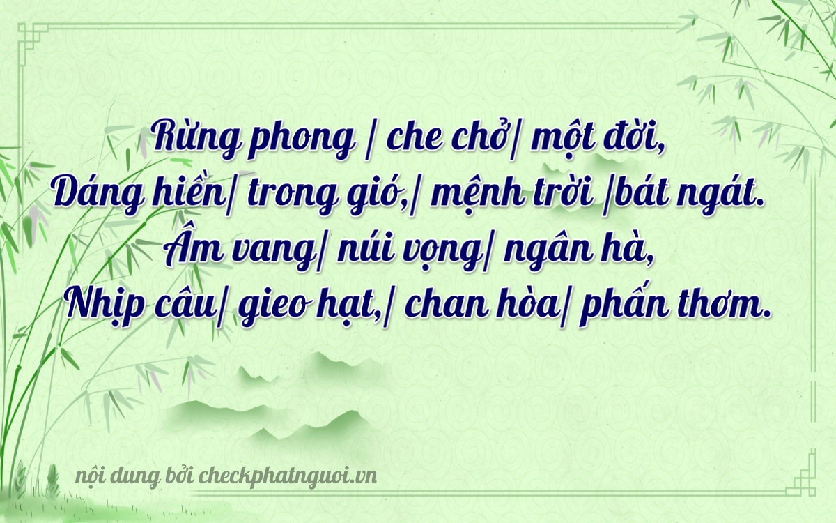 Bài thơ ý nghĩa cho <b>biển số 20A-16577</b> tại website checkphatnguoi.vn