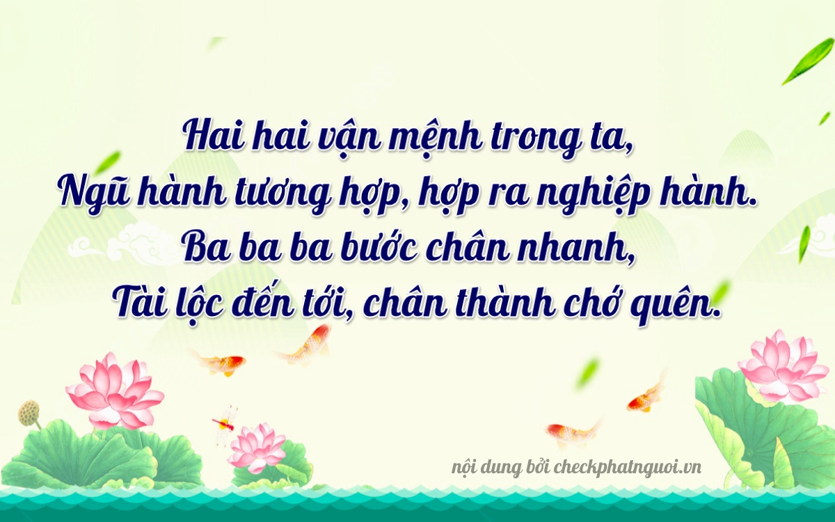 Bài thơ ý nghĩa cho <b>biển số 20A-22322</b> tại website checkphatnguoi.vn