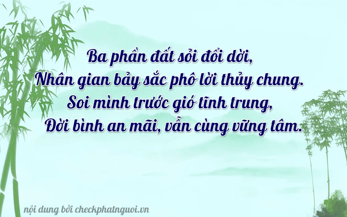 Bài thơ ý nghĩa cho <b>biển số 20A-31477</b> tại website checkphatnguoi.vn